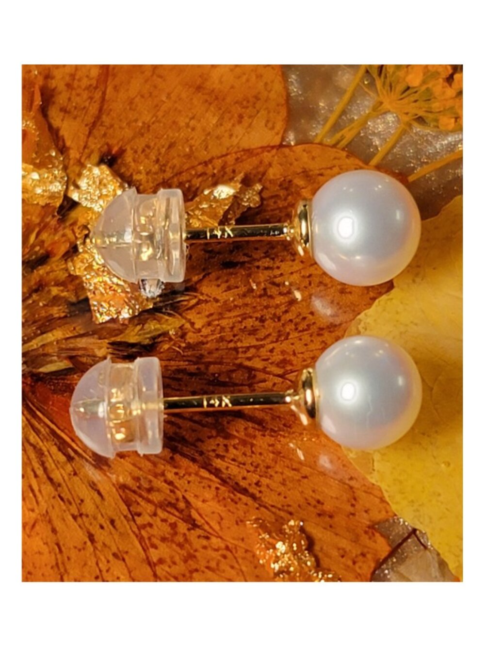 Freshwater Pearl Stud Earrings 6–6.5mm 14K Gold Posts IGI Certified